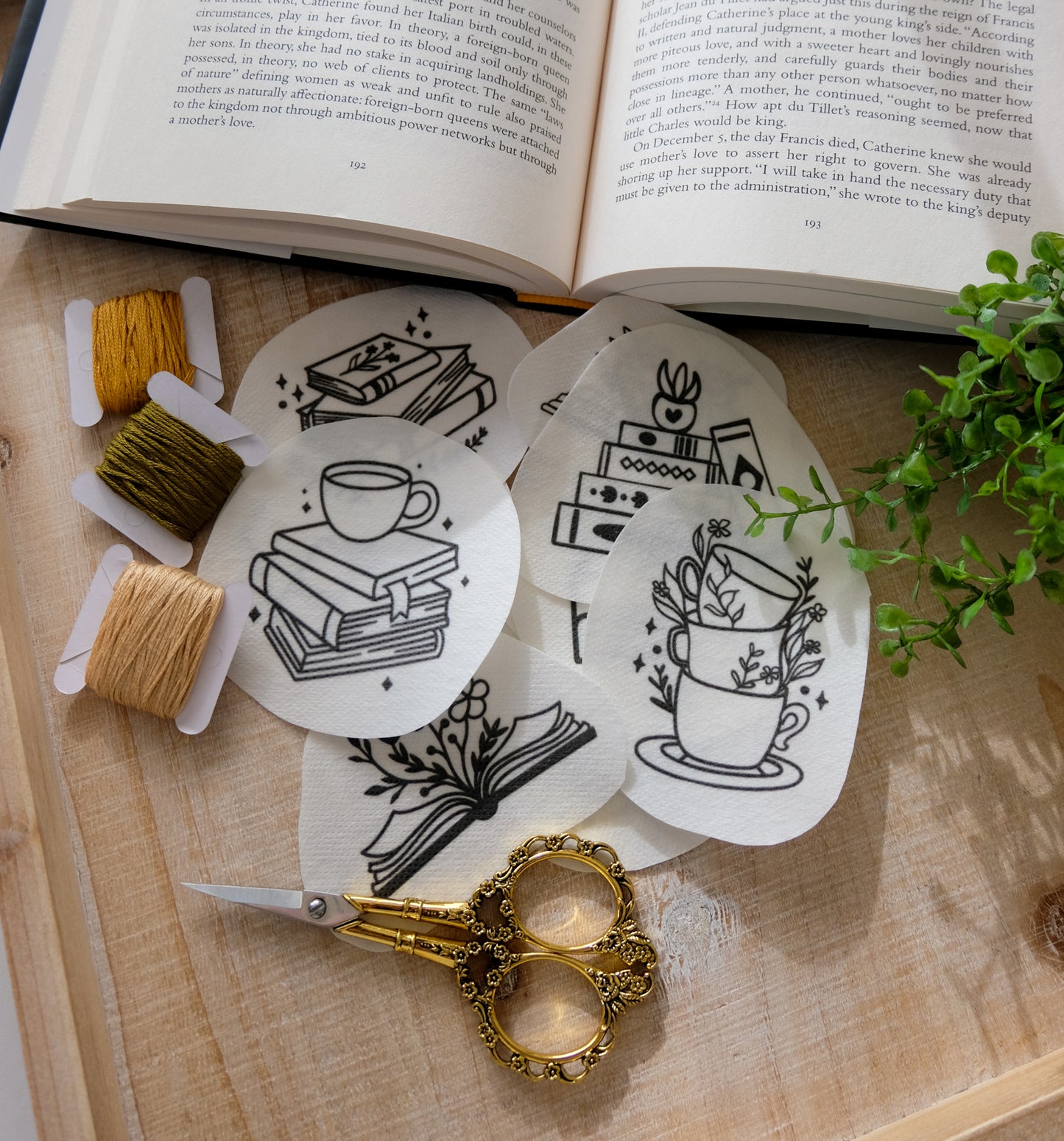 Book Nerd DIY Stick and Stitch Embroidery Stickers