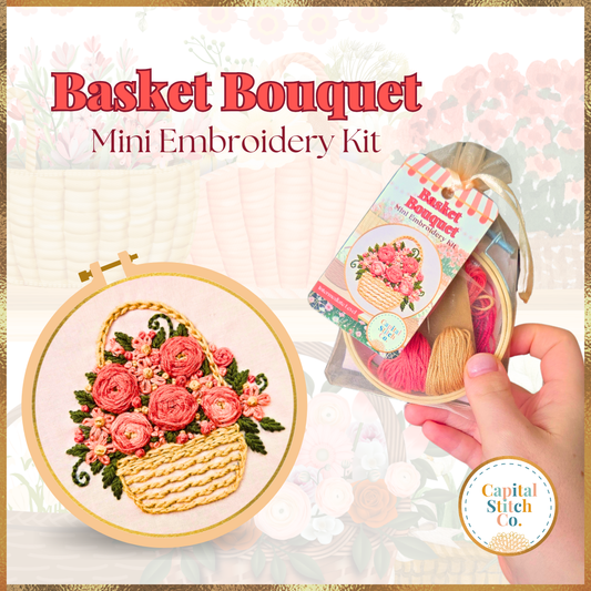 Basket Bouquet Mini Embroidery Kit