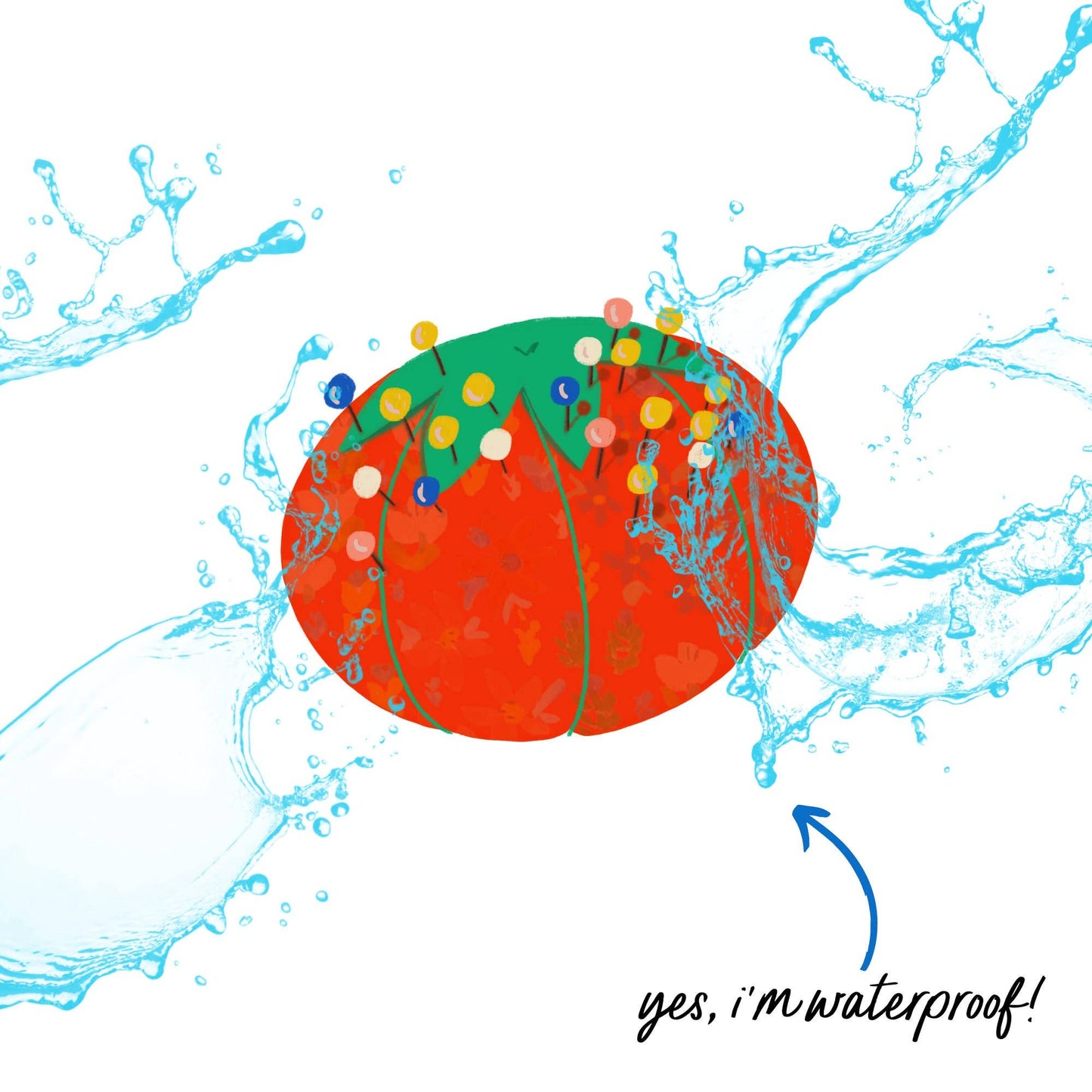 Red Pin Cushion Vinyl Stickers