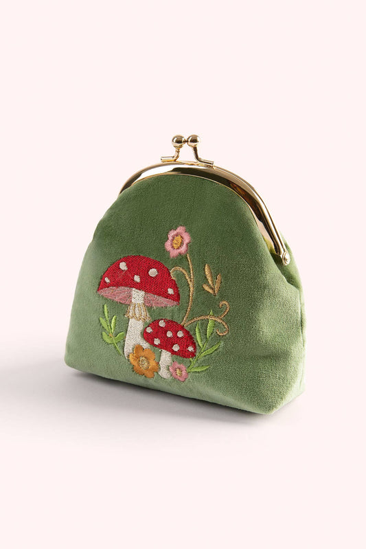 Velvet Coin Purse - Toadstools