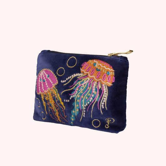 Velvet Mini Pouch - Jolly Jellies - Navy