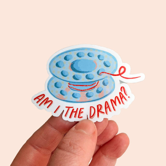 Am I The Drama Bobbin Vinyl Sticker