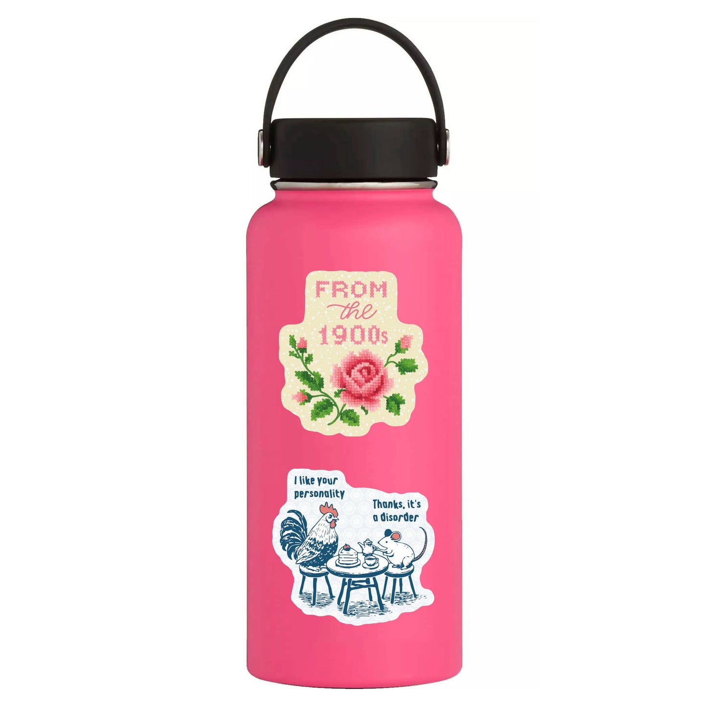 Funny Cute Rooster Mouse Tea High Quality Vinyl Sticker