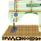 Retro Sewing Machine Vinyl Sticker - Green
