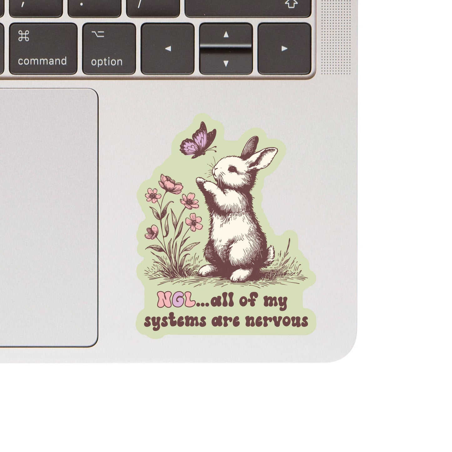 Cute Funny Bunny Rabbit Anxiety High Quality Vinyl Sticker
