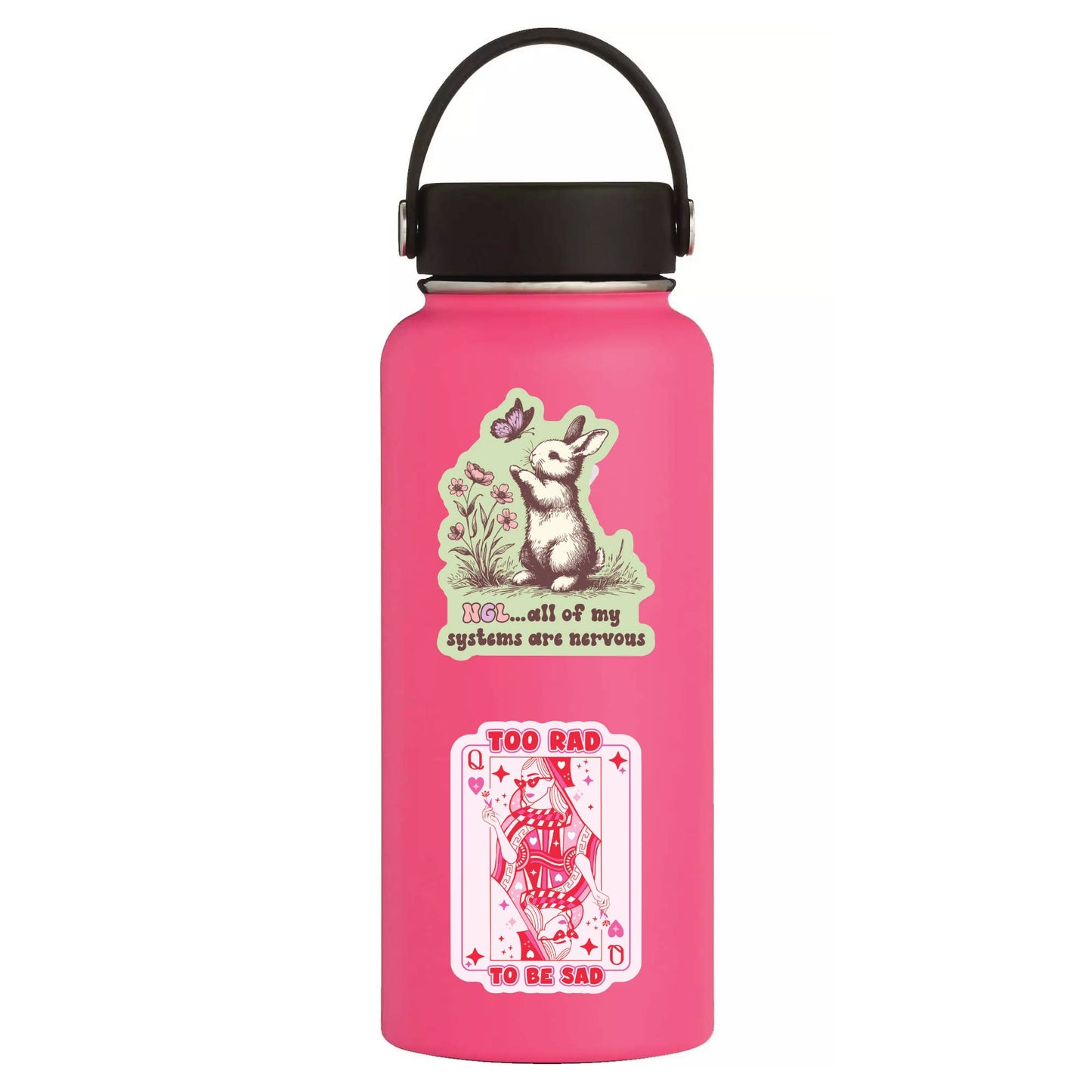 Cute Funny Bunny Rabbit Anxiety High Quality Vinyl Sticker