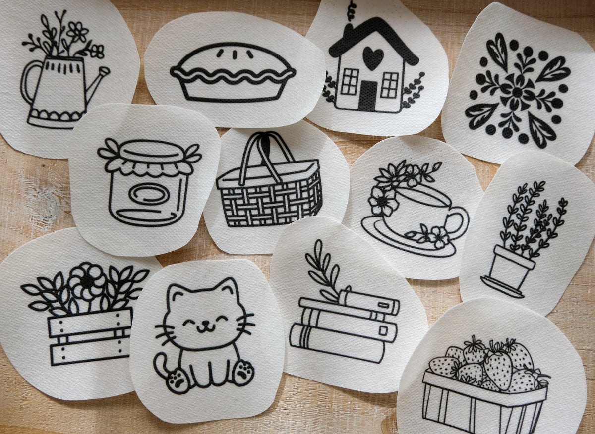 Cottagecore DIY Stick and Stitch Embroidery Stickers
