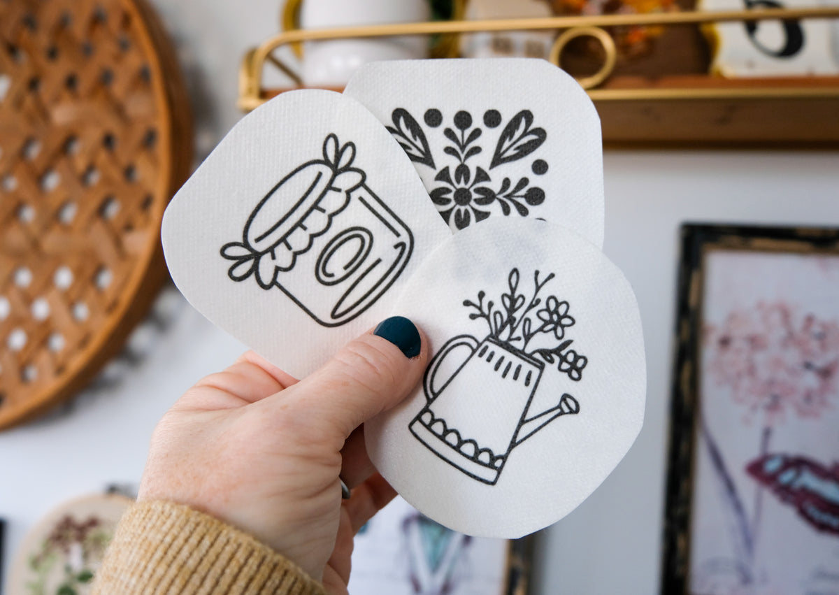 Cottagecore DIY Stick and Stitch Embroidery Stickers