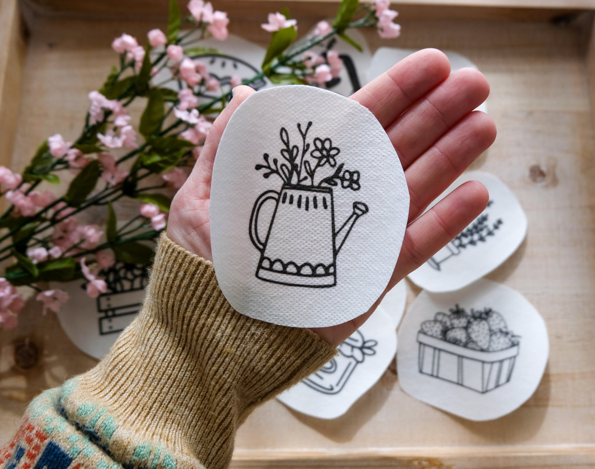 Cottagecore DIY Stick and Stitch Embroidery Stickers