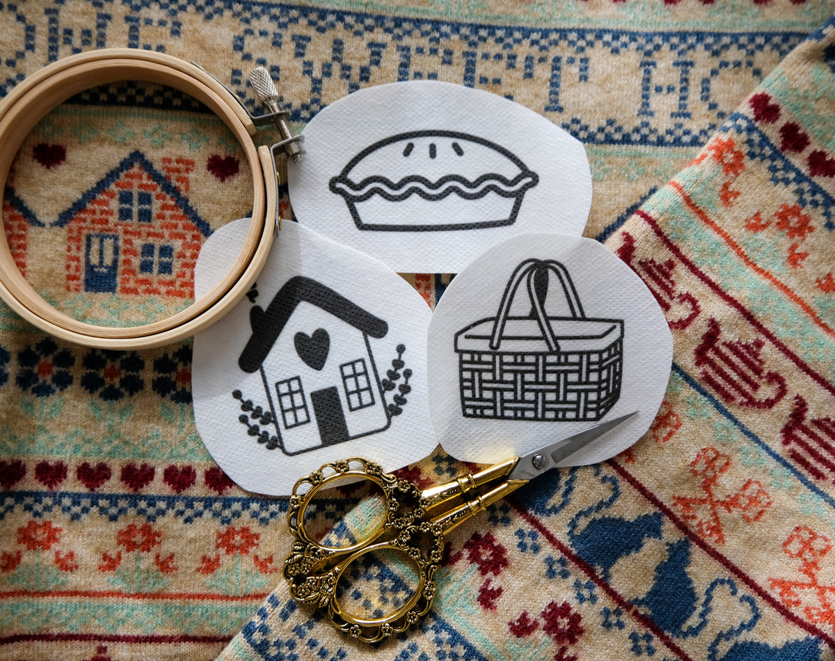 Cottagecore DIY Stick and Stitch Embroidery Stickers
