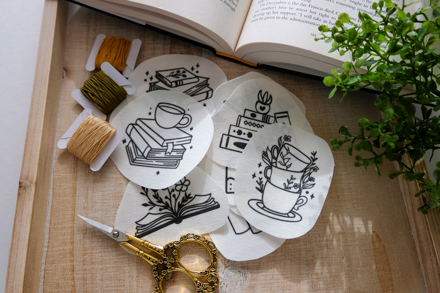 Book Nerd DIY Stick and Stitch Embroidery Stickers