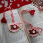 Teacup Wool Felt Valentine Bookmark Flower and Heart