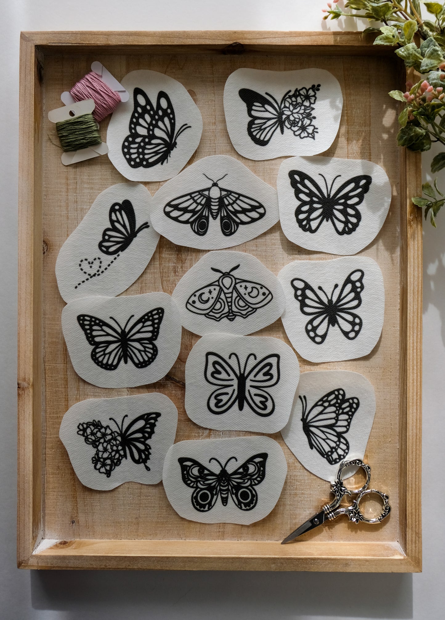 Butterflies and Moths DIY Stick and Stitch Embroidery Stickers
