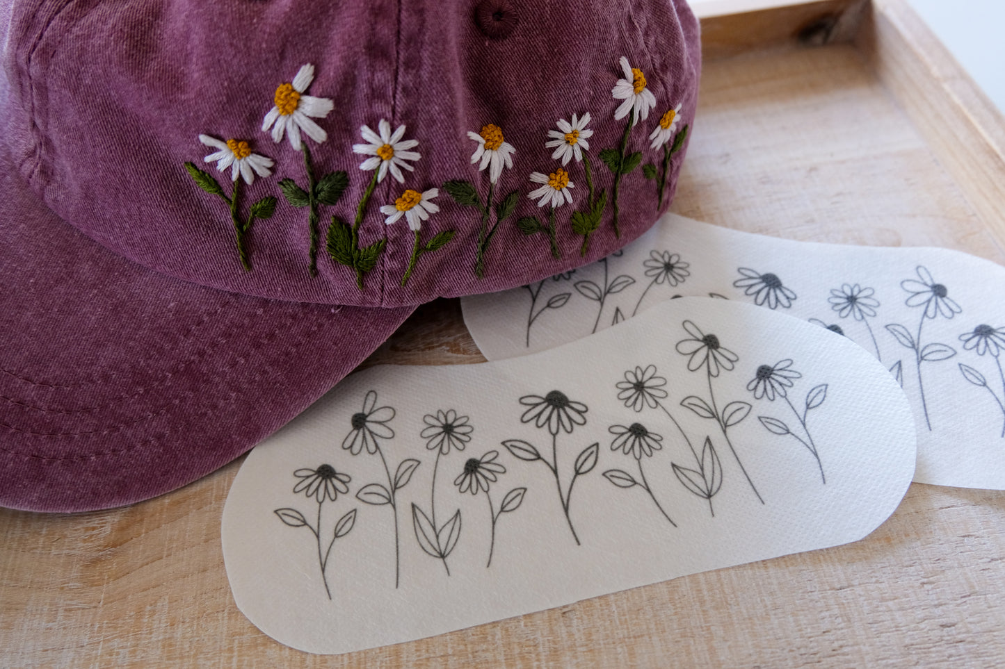 DIY Stick and Stitch Daisies Embroidery Stickers