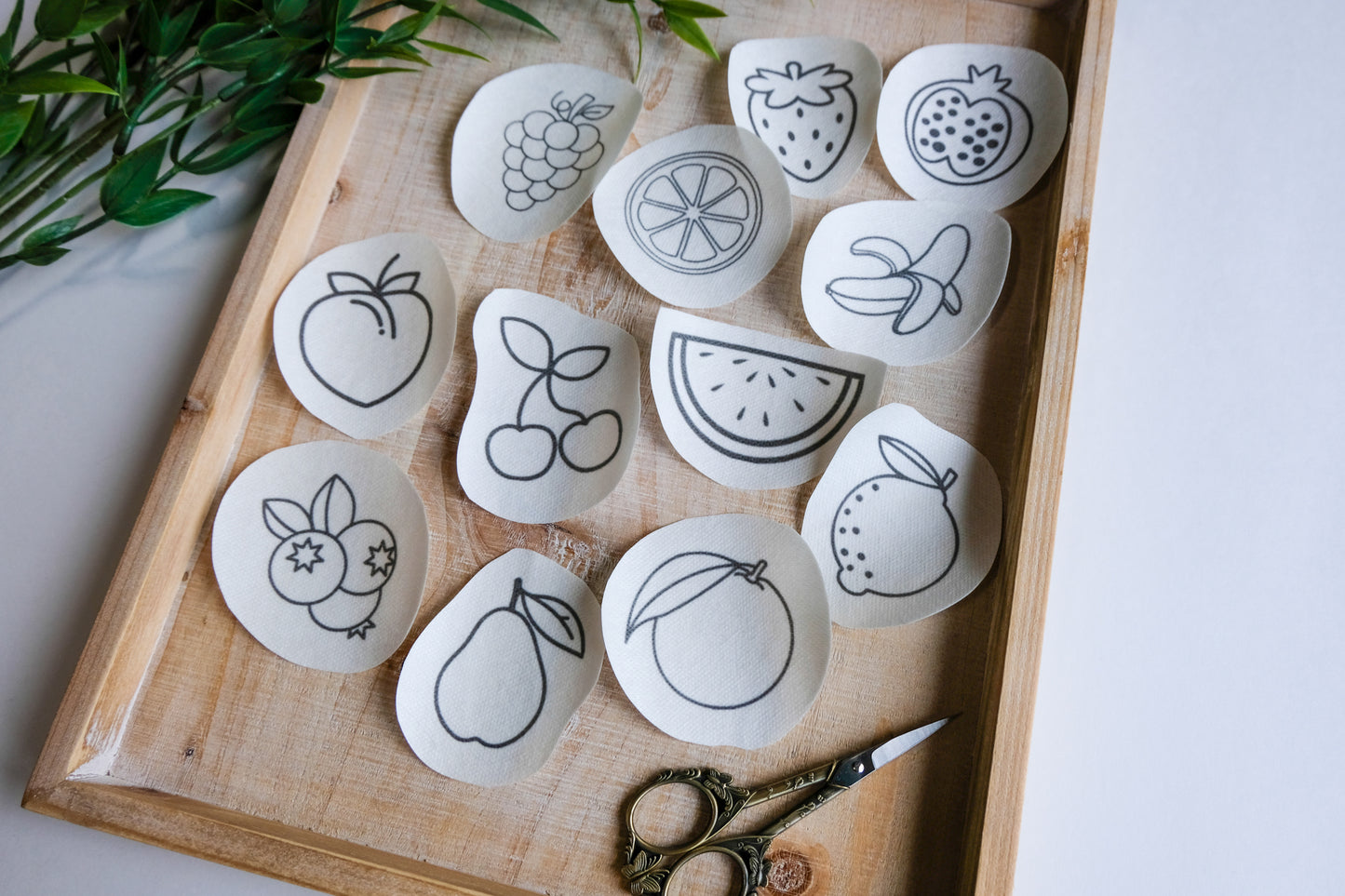 DIY Stick and Stitch Fruity Embroidery Stickers