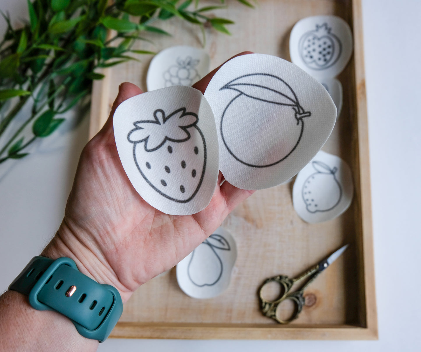 DIY Stick and Stitch Fruity Embroidery Stickers