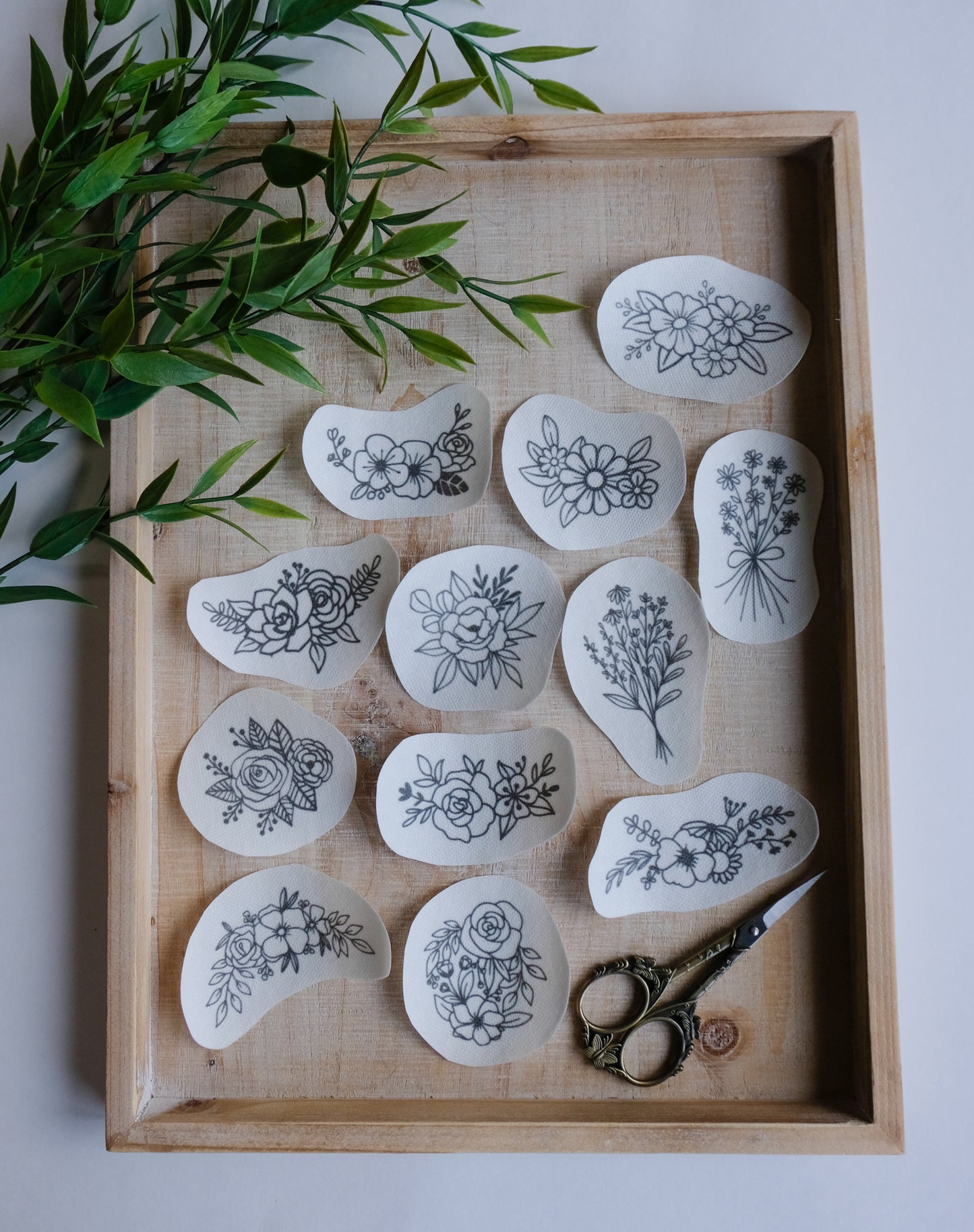 DIY Stick and Stitch Flower Bunches Embroidery Stickers