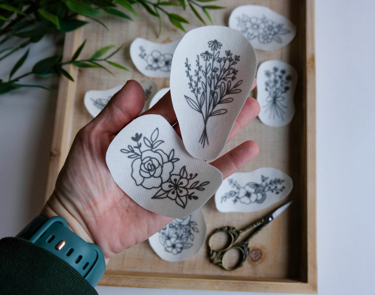 DIY Stick and Stitch Flower Bunches Embroidery Stickers