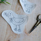 DIY Stick and Stitch Bow Duck Large Embroidery Stickers