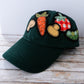 Veggie Baseball Hat in Hunter Green | Handmade Applique