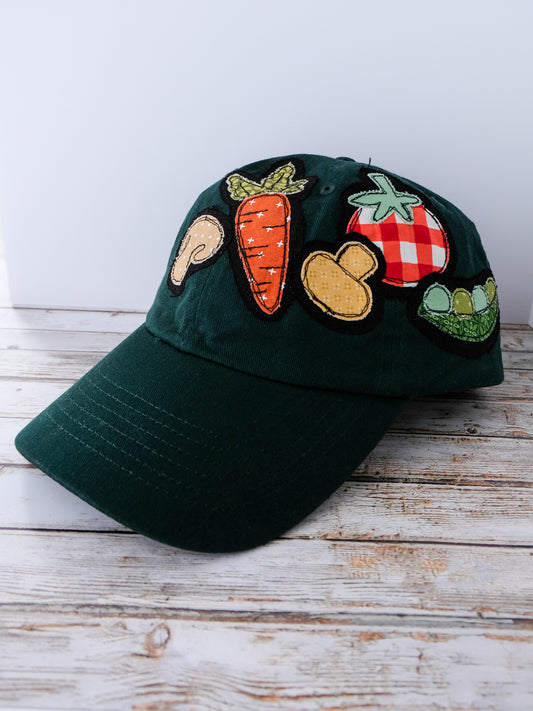 Veggie Baseball Hat in Hunter Green | Handmade Applique