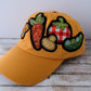 Veggie Baseball Hat in Gold | Handmade Applique