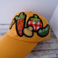 Veggie Baseball Hat in Gold | Handmade Applique