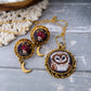 Owl Necklace in Antique Gold | Hand Embroidery