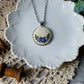 Embroidered Lavender Roses Pendant Necklace