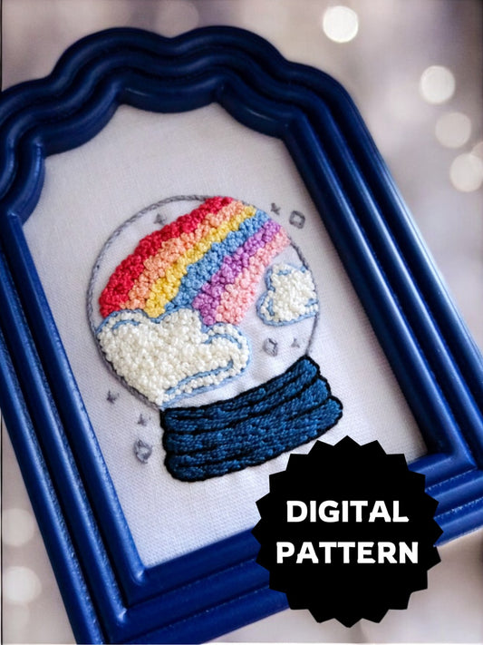 Rainbow Snow Globe Embroidery Pattern