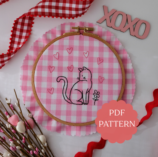 Valentine Heart Kitty PDF Pattern