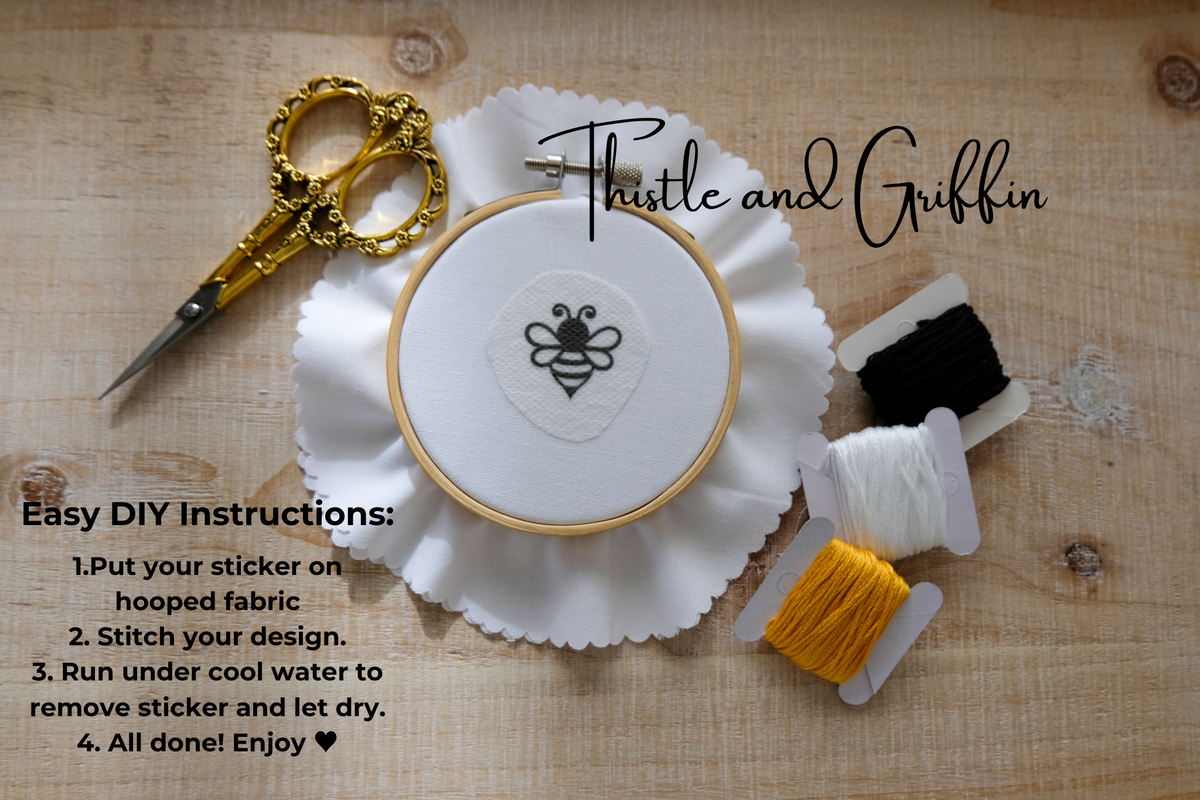 Cottagecore DIY Stick and Stitch Embroidery Stickers