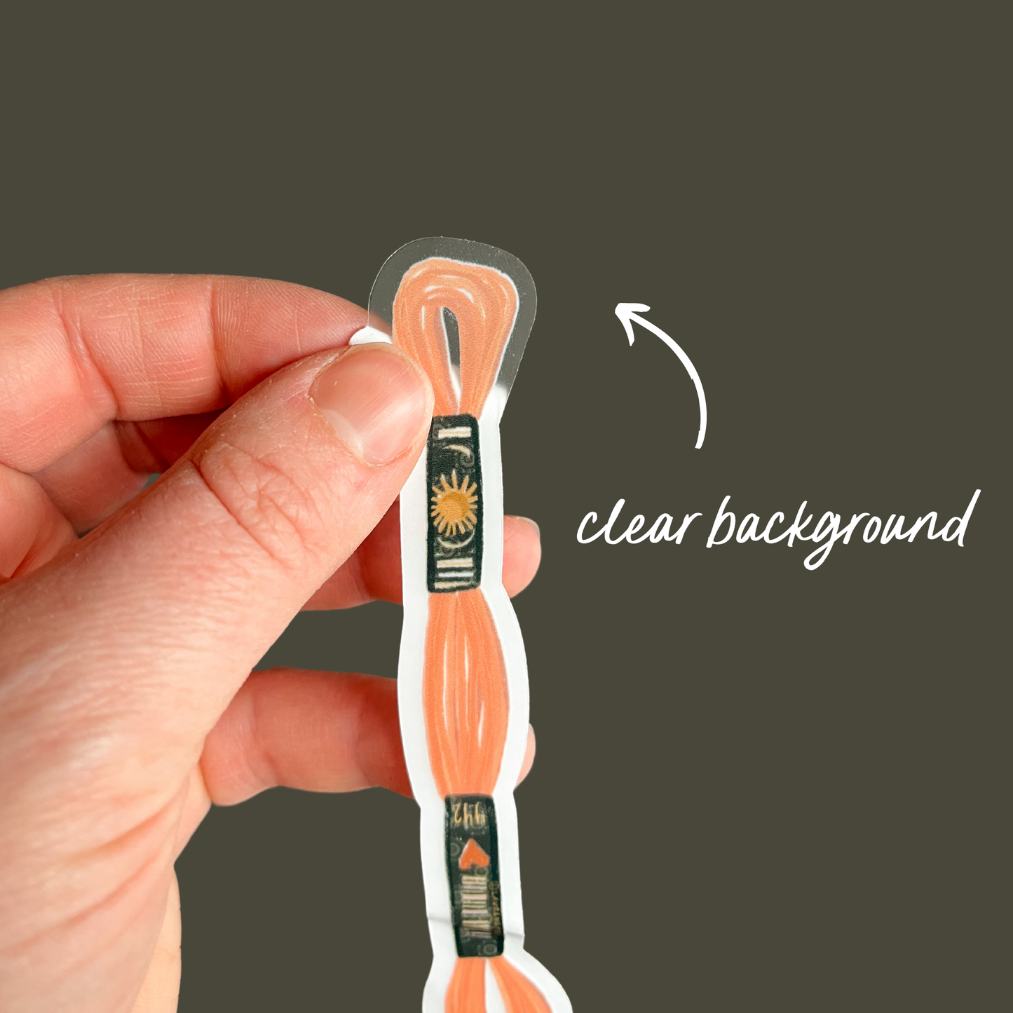 Embroidery Floss Vinyl Sticker - Peachy Pink