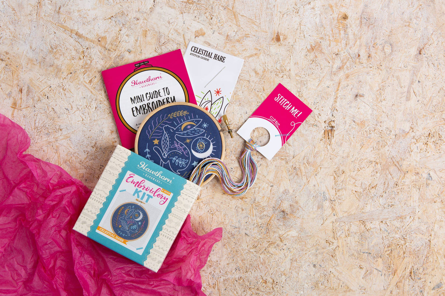 Celestial Hare Mini Embroidery Kit | Complete Craft Kit for Beginners