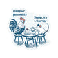 Funny Cute Rooster Mouse Tea High Quality Vinyl Sticker