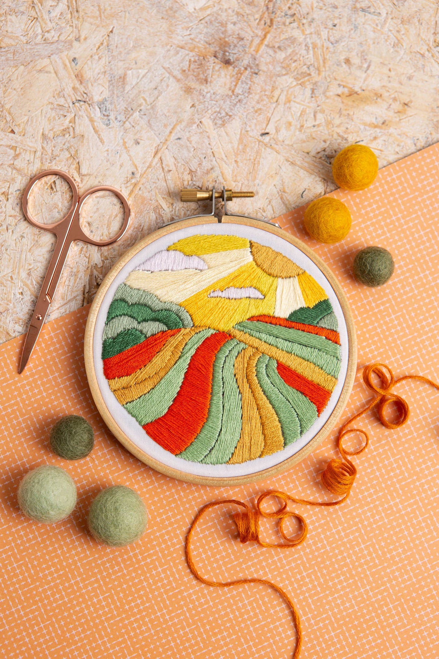 Harvest Time Mini Embroidery Kit | Complete Craft Kit for Beginners